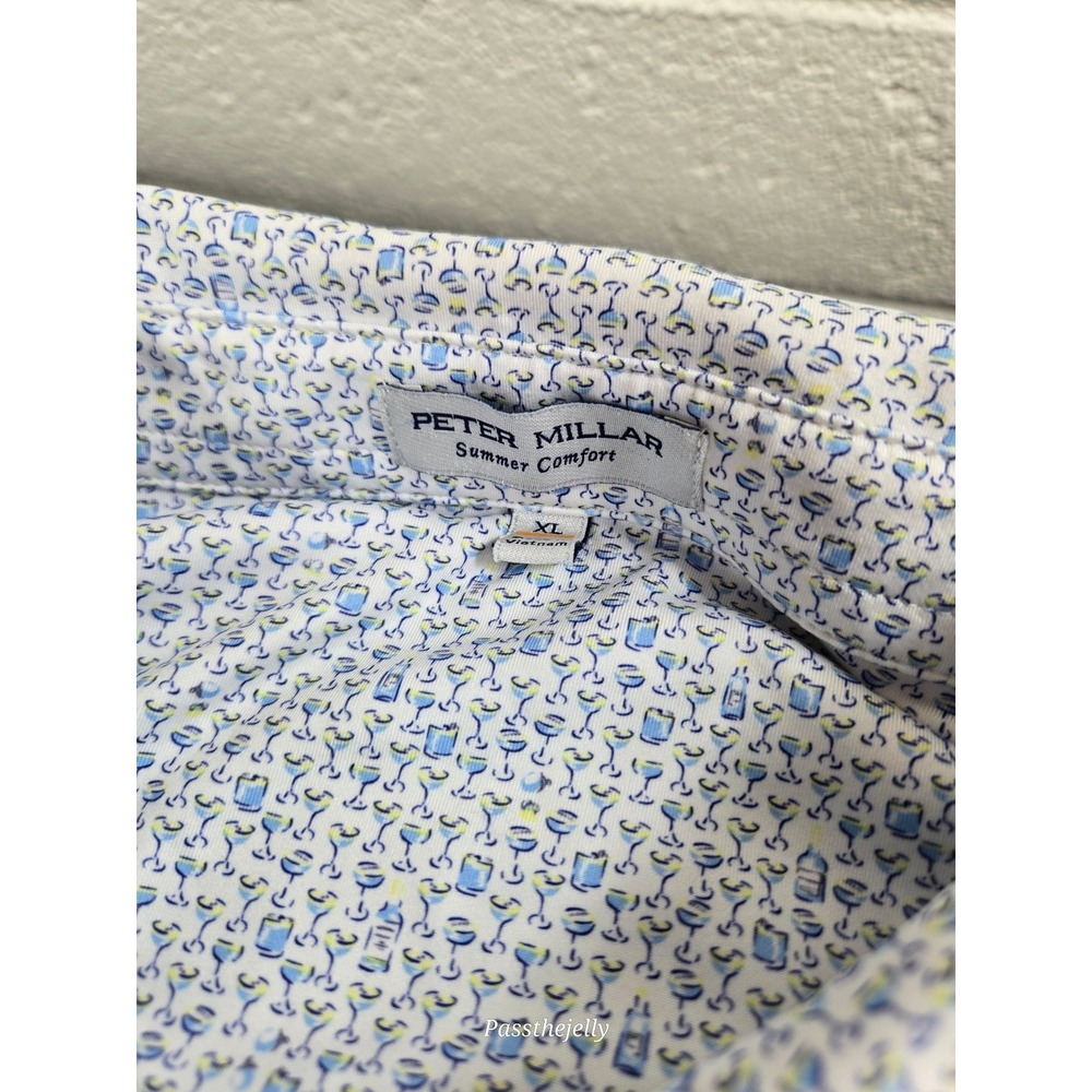Peter Millar Light Blue Patterned Polo - Picture 3 of 9